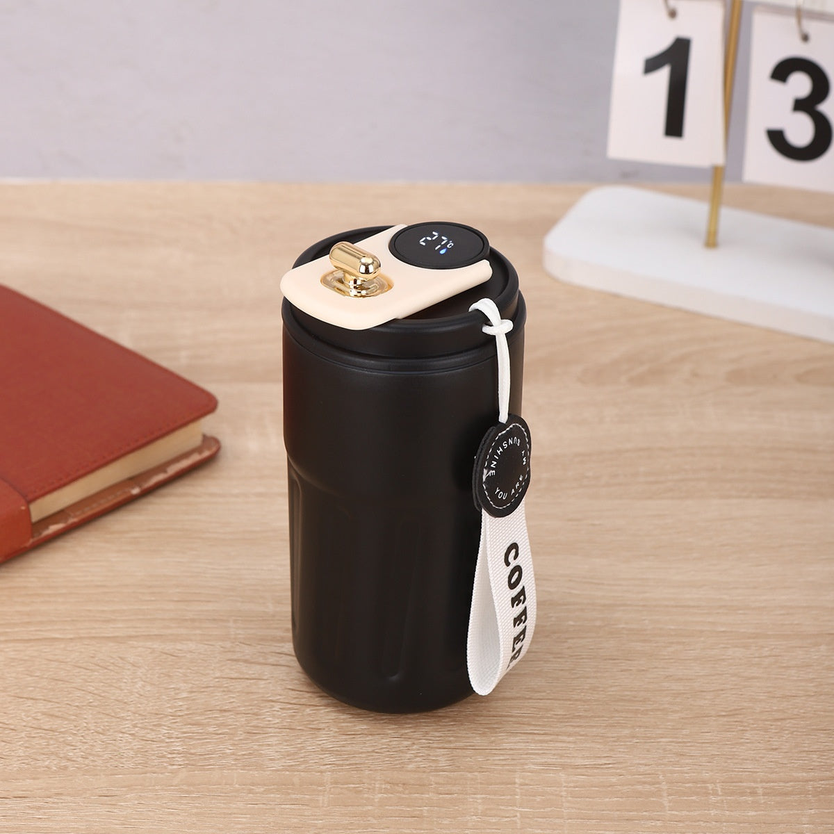 Smart Digital Thermal Bottle Portable Coffee Mug Stainless Steel Water Bottle In-Car Insulated Cup Keep Cold Vacuum Flasks 450Ml