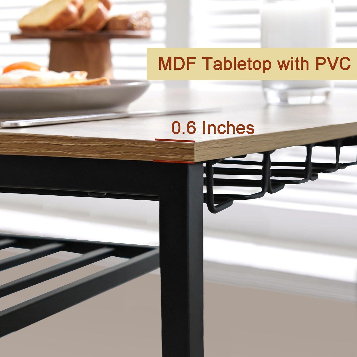 Juego De Mesa De Comedor Bar Para 2 Con Estantes De Almacenamiento Portavasos Y Estante Para Vinos