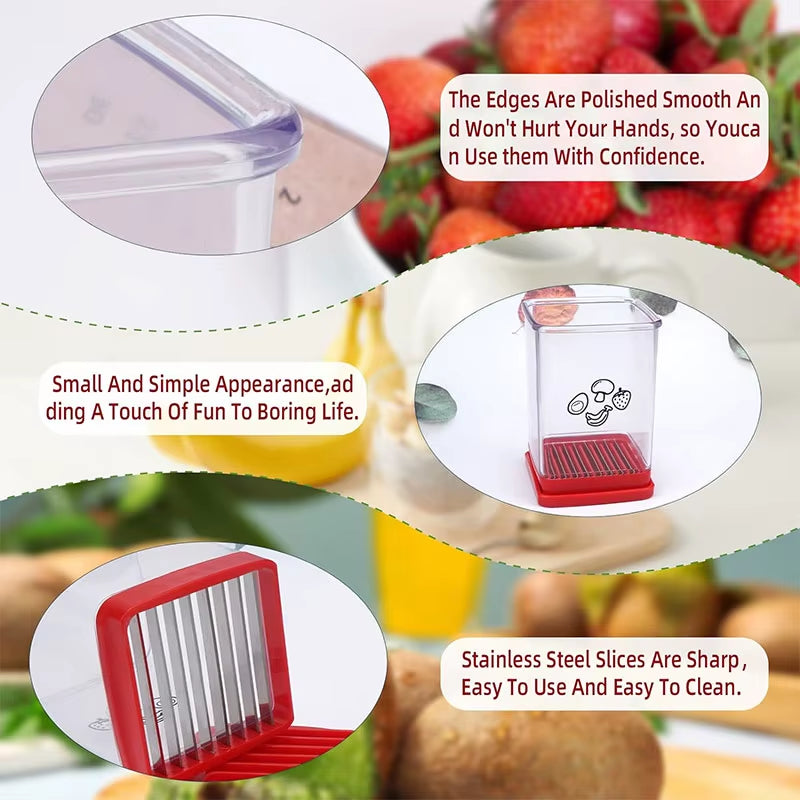 Fruit Speed Cup Slicer with Push Plate Egg Slicer Strawberry Banana Cutter Quickly Making Fruit Vegetable Salad Kitchen Gadget