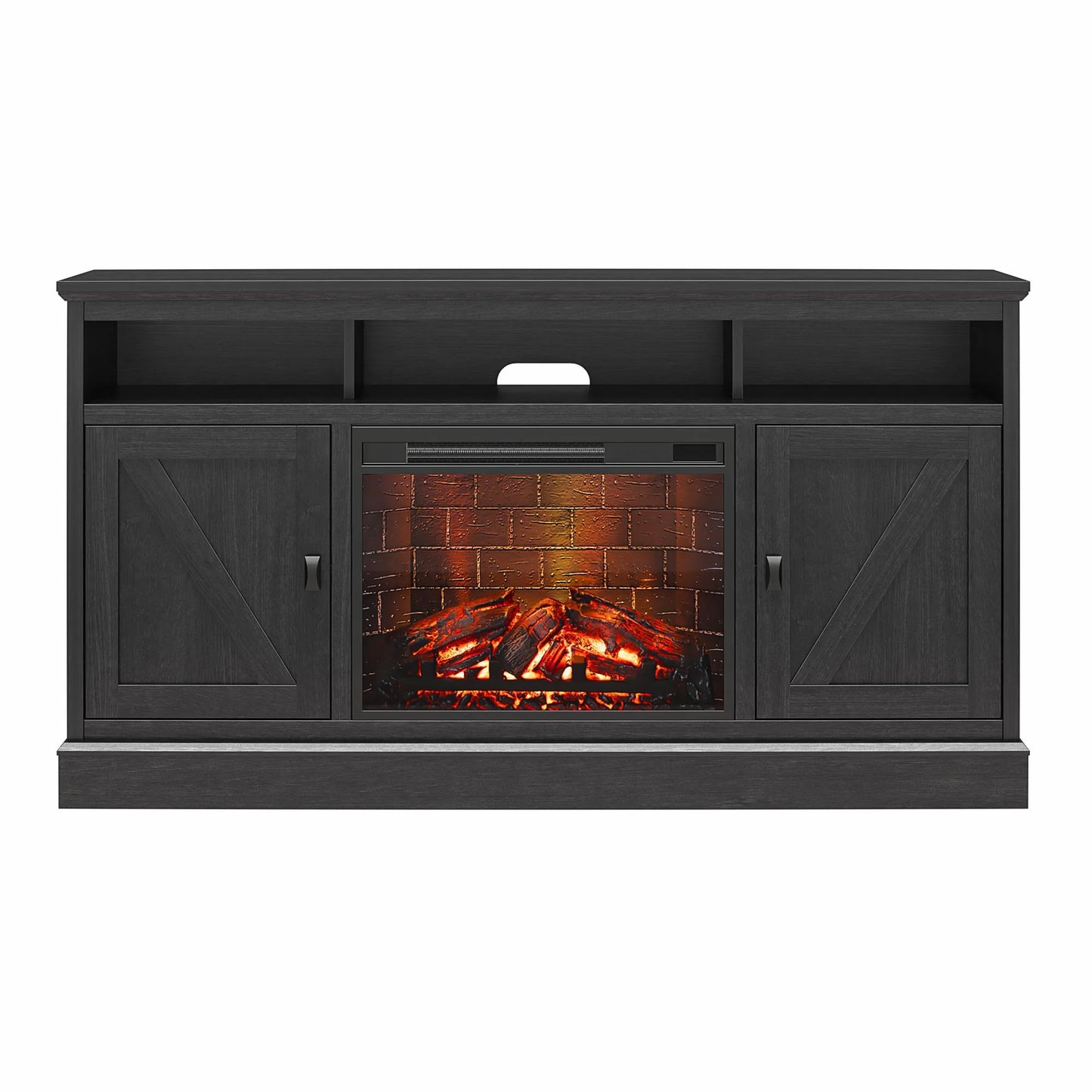 Ashton Lane Electric Fireplace TV Stand for Tvs up to 65", Black Oak