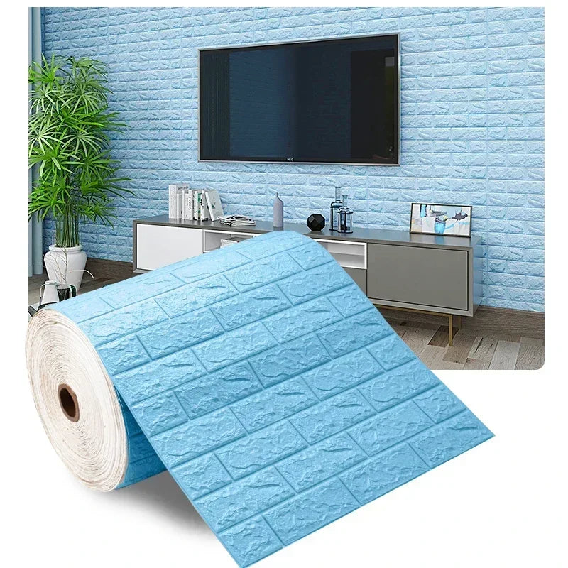 70Cmx1/5/10M 3D Wallpaper Decoration Self-Adhesive Antique Foam Brick Wallpaper Living Room Bedroom Waterproof 3D Wall Sticker