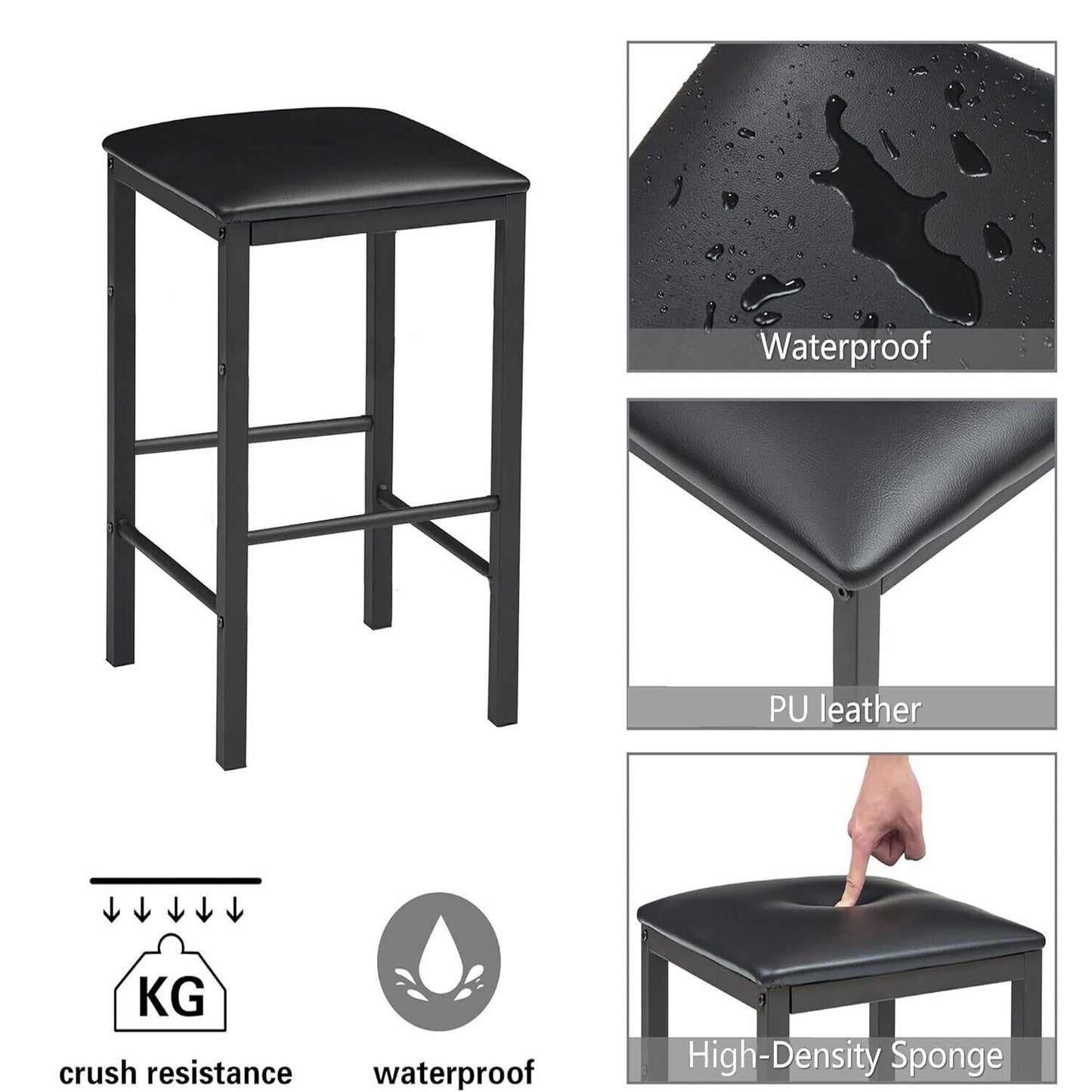 Juego De Mesa De Comedor Bar Para 2 Con Estantes De Almacenamiento Portavasos Y Estante Para Vinos
