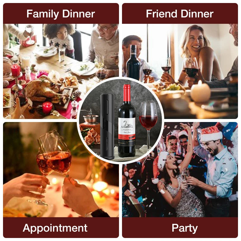 Electric Wine Opener Rechargeable Automatic Corkscrew Creative Wine Bottle Opener with USB Charging Cable Suit for Home Use