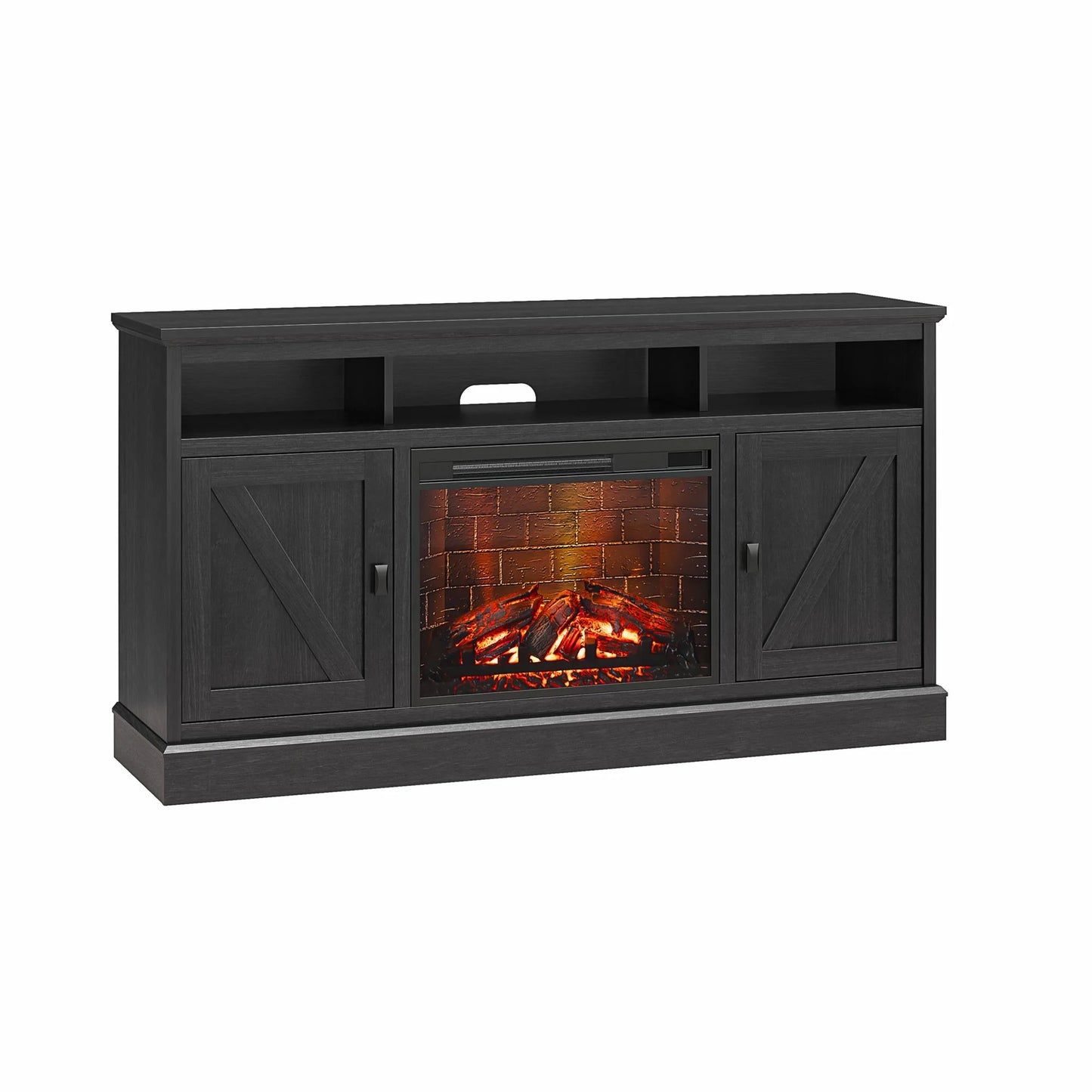 Ashton Lane Electric Fireplace TV Stand for Tvs up to 65", Black Oak