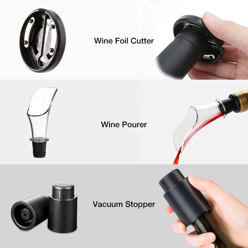 Electric Wine Opener Rechargeable Automatic Corkscrew Creative Wine Bottle Opener with USB Charging Cable Suit for Home Use