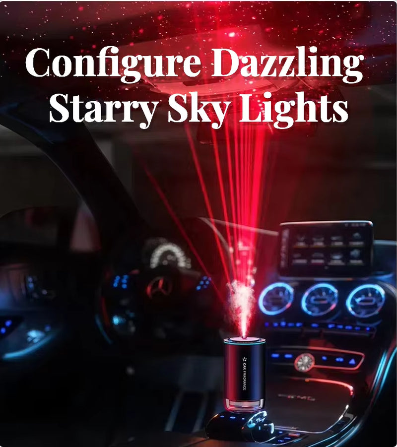 Star Sky Top Lighting Car Aromatherapy Machine – Dual Use for Car & Home, Healthy Essential Oil Perfume Diffuser for Fresh Air