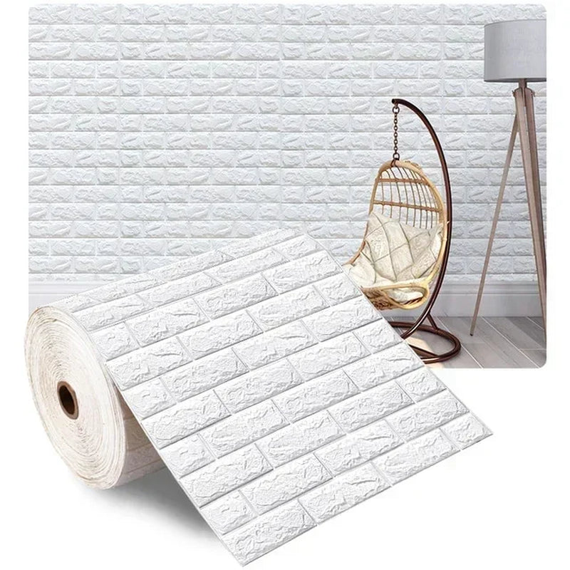 70Cmx1/5/10M 3D Wallpaper Decoration Self-Adhesive Antique Foam Brick Wallpaper Living Room Bedroom Waterproof 3D Wall Sticker