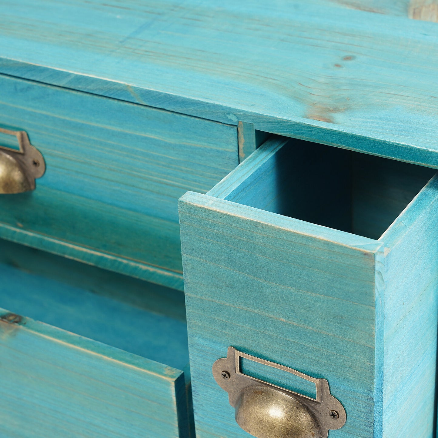 Armario De Almacenamiento Retro De 14 Cajones Organizador De Joyas De Madera Para Dormitorio Mesa