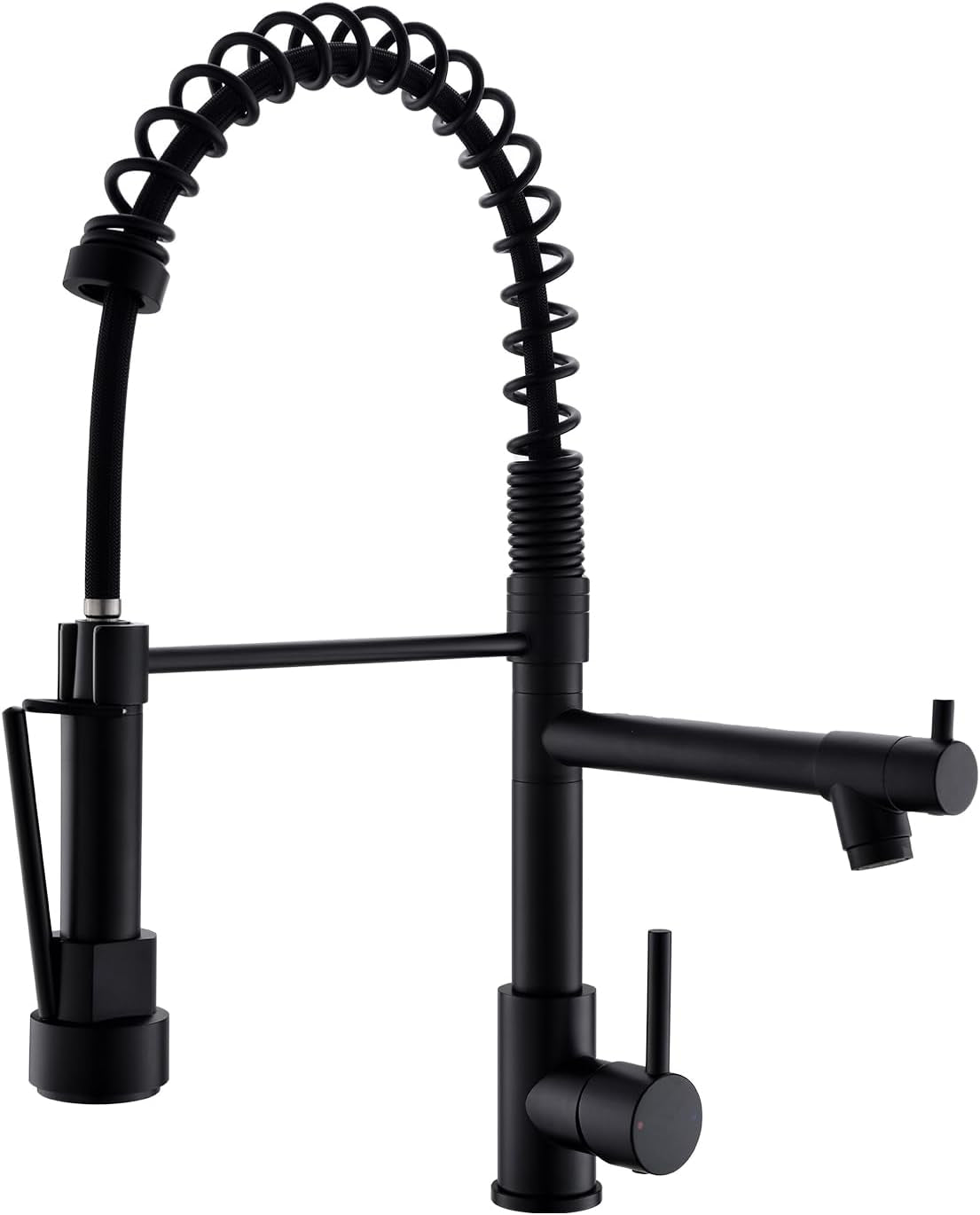 Kitchen Faucet,Kitchen Faucets with Pull down Sprayer Commercial Style Single Handle Matte Black Kitchen Faucet with Sprayer