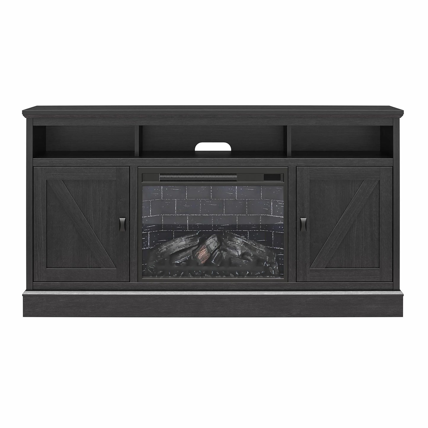Ashton Lane Electric Fireplace TV Stand for Tvs up to 65", Black Oak