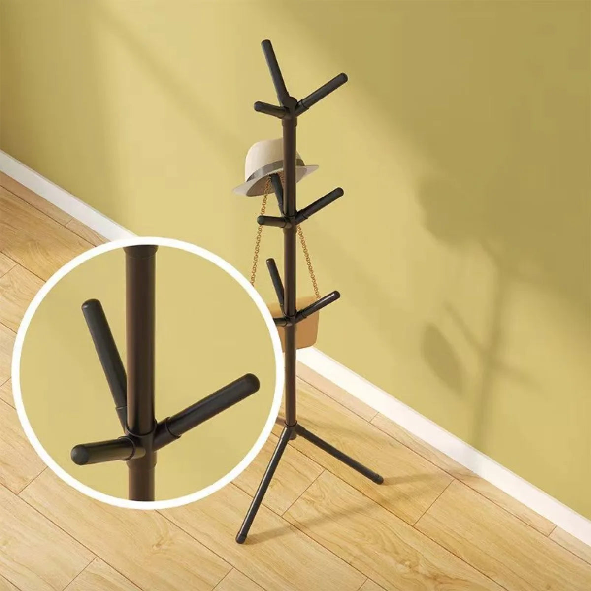 Clothes and Hats Rack Floor to Floor Bedroom Coat Hook Bedroom Vertical Tree Branch Shape Holder Hat Scarf Handbag Storage Hange