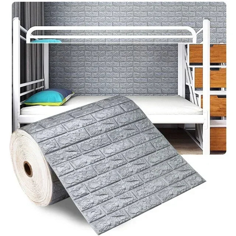 70Cmx1/5/10M 3D Wallpaper Decoration Self-Adhesive Antique Foam Brick Wallpaper Living Room Bedroom Waterproof 3D Wall Sticker
