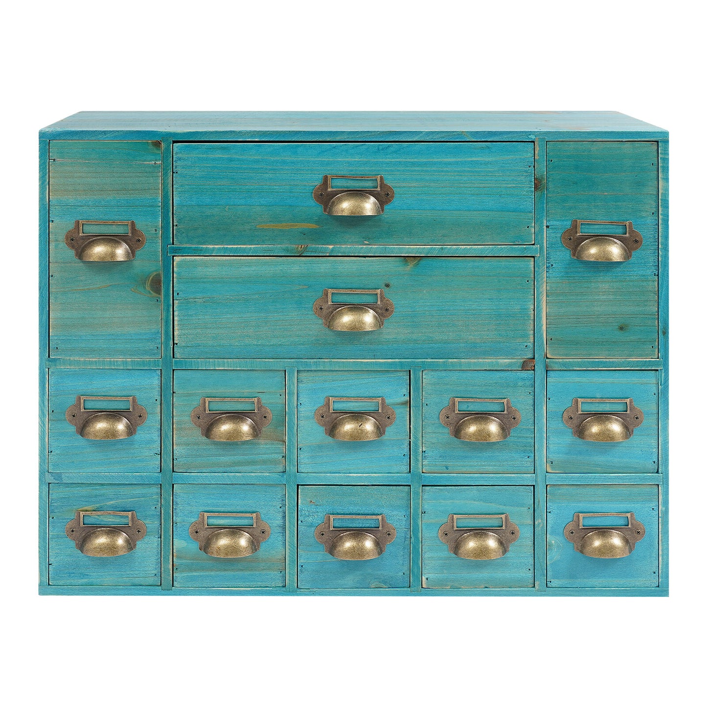 Armario De Almacenamiento Retro De 14 Cajones Organizador De Joyas De Madera Para Dormitorio Mesa