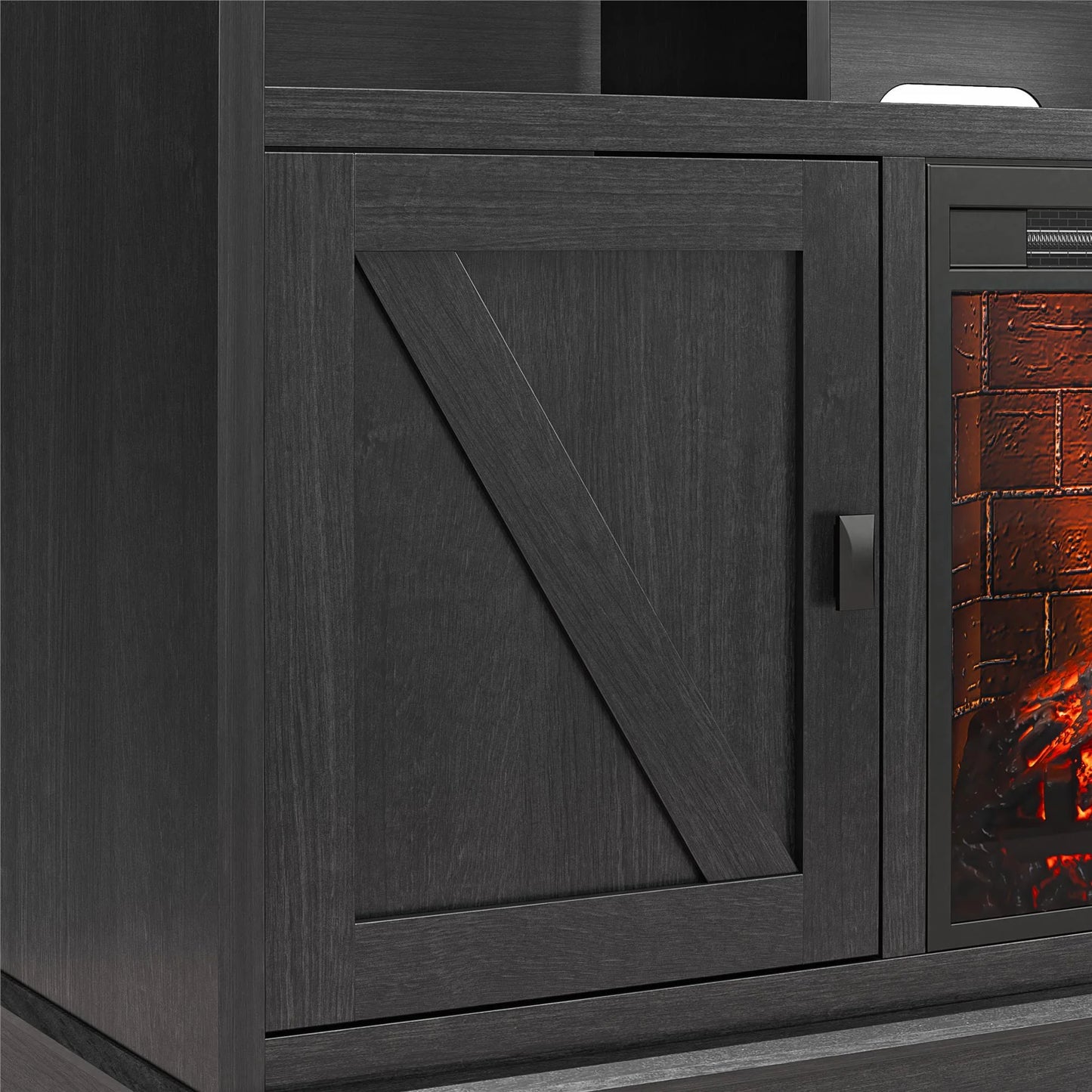 Ashton Lane Electric Fireplace TV Stand for Tvs up to 65", Black Oak