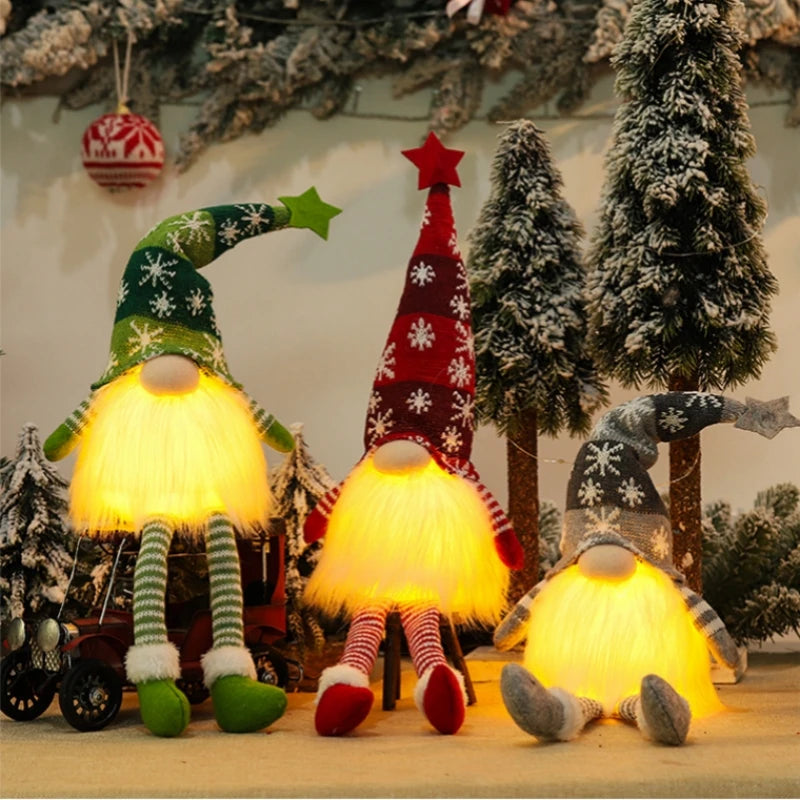 Christmas Gnome Faceless Doll Night Light Merry Christmas Decorations for Home Holiday Ornament Xmas Gift Navidad New Year