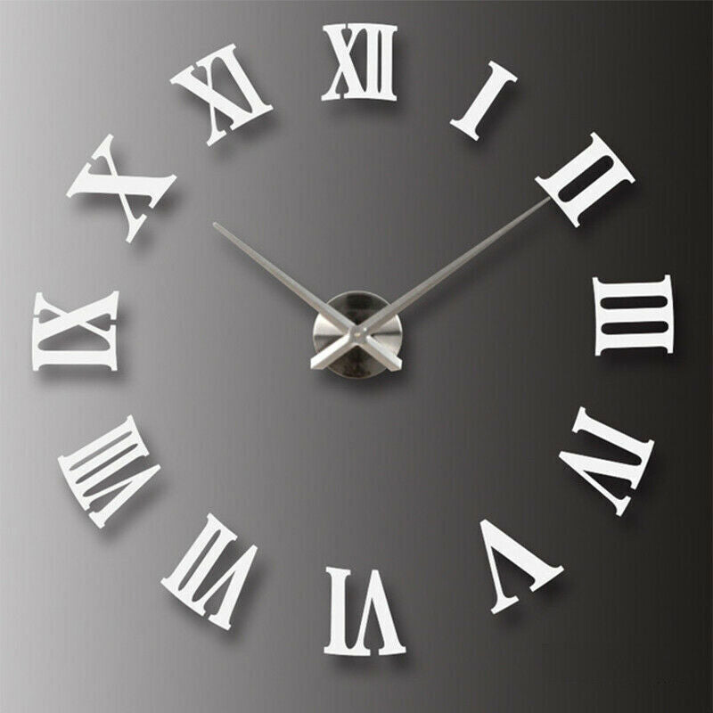 3D Hágalo Usted Mismo Números Romanos Extra Grandes Lujo Espejo De Pared Pegatina Reloj Decoración Del Hogar Reino Unido
