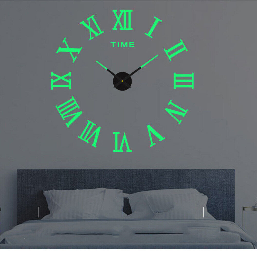 3D Hágalo Usted Mismo Números Romanos Extra Grandes Lujo Espejo De Pared Pegatina Reloj Decoración Del Hogar Reino Unido