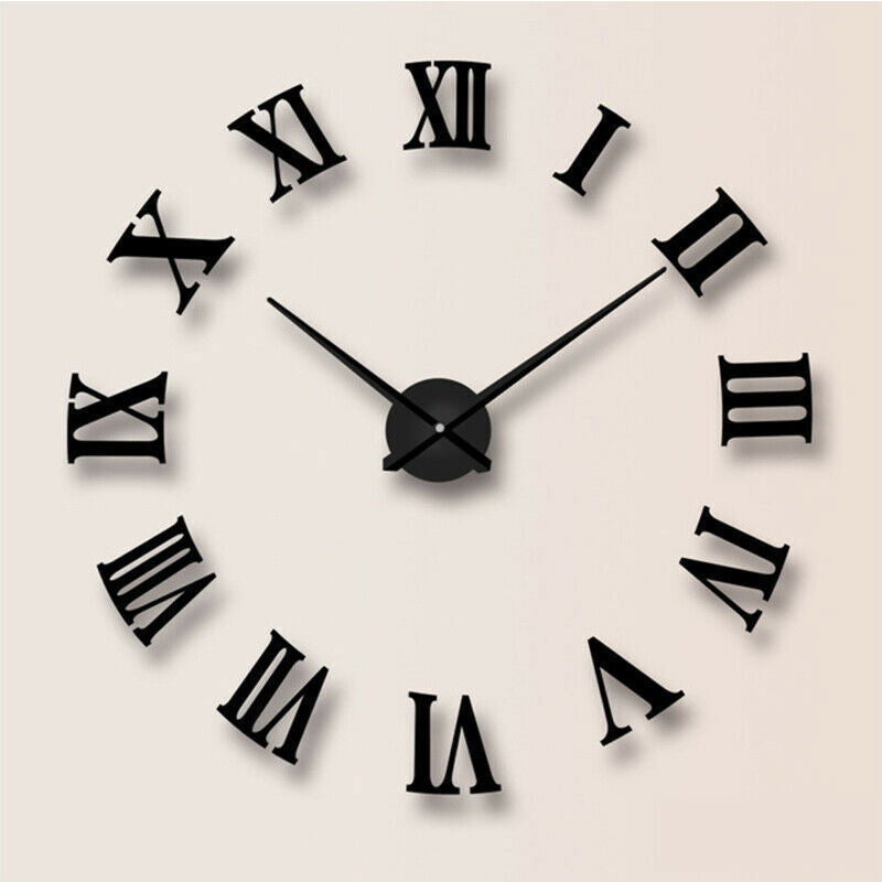 3D Hágalo Usted Mismo Números Romanos Extra Grandes Lujo Espejo De Pared Pegatina Reloj Decoración Del Hogar Reino Unido
