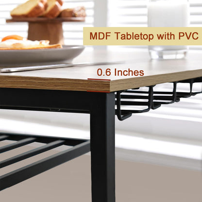 Juego De Mesa De Comedor Bar Para 2 Con Estantes De Almacenamiento Portavasos Y Estante Para Vinos
