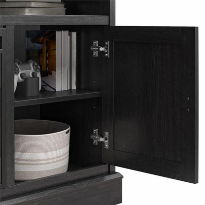 Ashton Lane Electric Fireplace TV Stand for Tvs up to 65", Black Oak