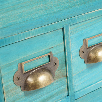 Armario De Almacenamiento Retro De 14 Cajones Organizador De Joyas De Madera Para Dormitorio Mesa
