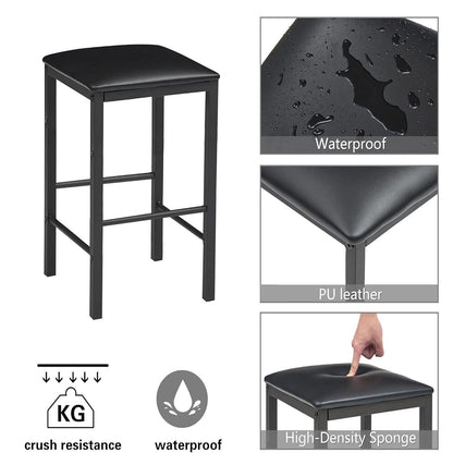 Juego De Mesa De Comedor Bar Para 2 Con Estantes De Almacenamiento Portavasos Y Estante Para Vinos