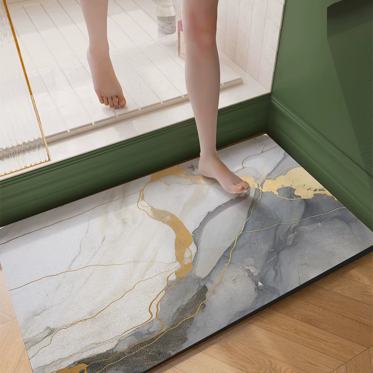 Diatomite Bathroom Carpet Foot Mat Quick Dry Bath Mats Non-Slip Shower Rug Toilet Pad Doormat Washable