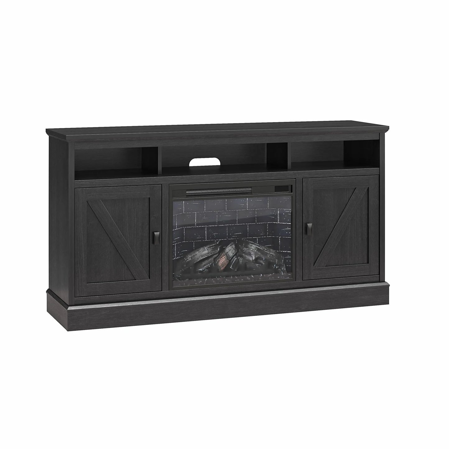 Ashton Lane Electric Fireplace TV Stand for Tvs up to 65", Black Oak
