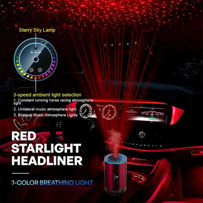 Star Sky Top Lighting Car Aromatherapy Machine – Dual Use for Car & Home, Healthy Essential Oil Perfume Diffuser for Fresh Air