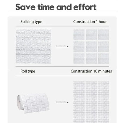70Cmx1/5/10M 3D Wallpaper Decoration Self-Adhesive Antique Foam Brick Wallpaper Living Room Bedroom Waterproof 3D Wall Sticker