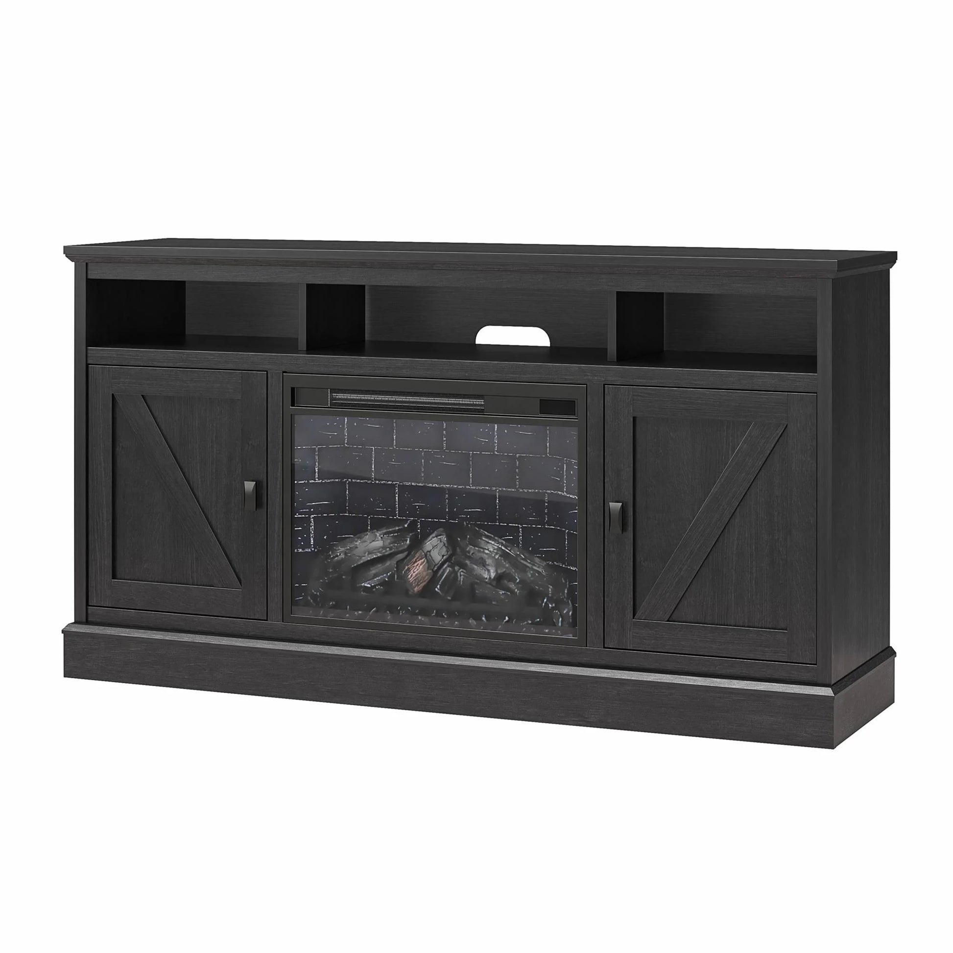 Ashton Lane Electric Fireplace TV Stand for Tvs up to 65", Black Oak