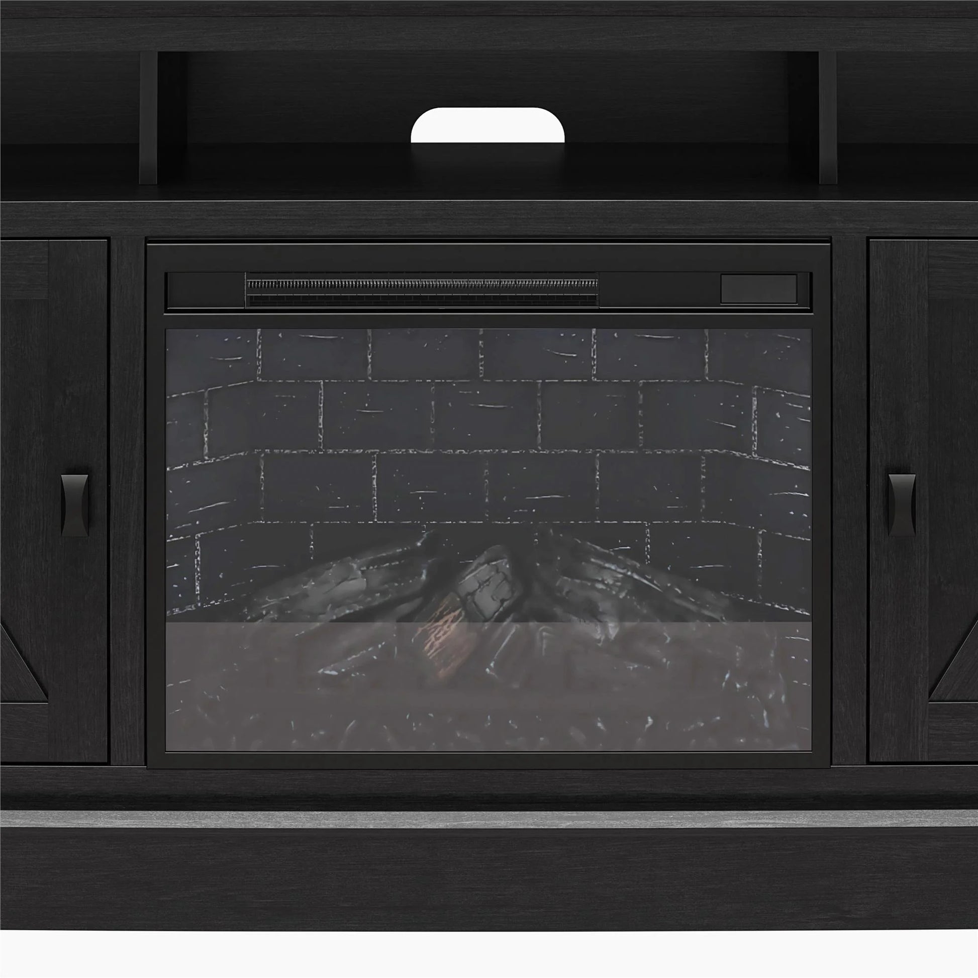Ashton Lane Electric Fireplace TV Stand for Tvs up to 65", Black Oak