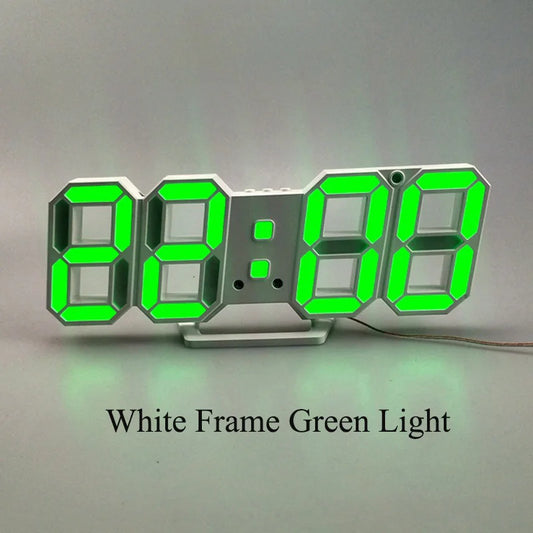 3D LED Wall Clock Modern Design Digital Table Clock Alarm Nightlight Saat Reloj De Pared Watch for Home Living Room Decoration