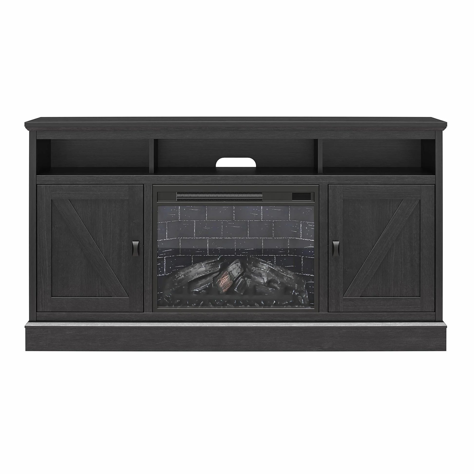 Ashton Lane Electric Fireplace TV Stand for Tvs up to 65", Black Oak
