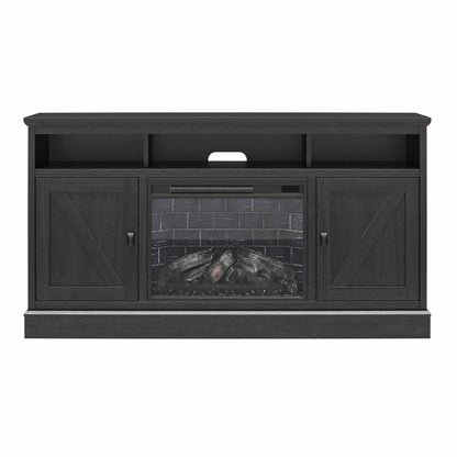 Ashton Lane Electric Fireplace TV Stand for Tvs up to 65", Black Oak