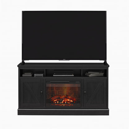 Ashton Lane Electric Fireplace TV Stand for Tvs up to 65", Black Oak