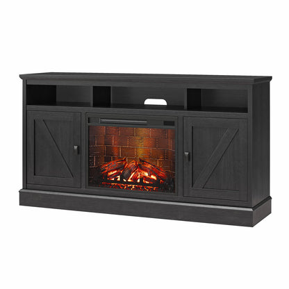 Ashton Lane Electric Fireplace TV Stand for Tvs up to 65", Black Oak