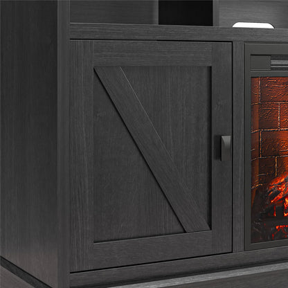 Ashton Lane Electric Fireplace TV Stand for Tvs up to 65", Black Oak