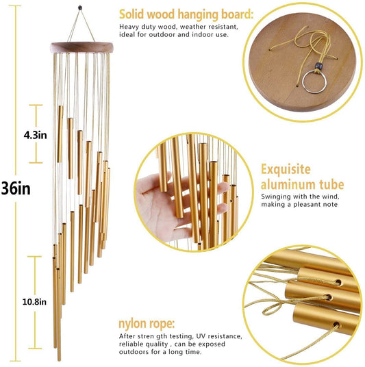Carillones De Viento Dorados Para Decoración Del Hogar - Melodías Calmantes...