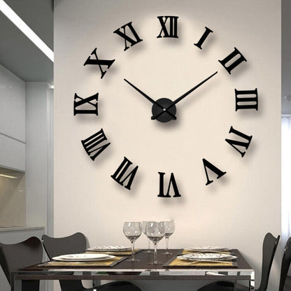 3D Hágalo Usted Mismo Números Romanos Extra Grandes Lujo Espejo De Pared Pegatina Reloj Decoración Del Hogar Reino Unido