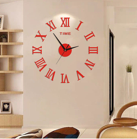 3D Hágalo Usted Mismo Números Romanos Extra Grandes Lujo Espejo De Pared Pegatina Reloj Decoración Del Hogar Reino Unido